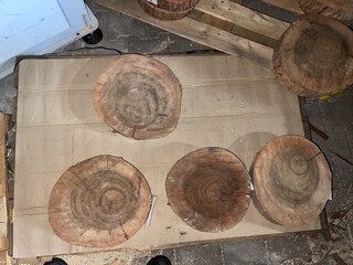 4x Rosewood Schijven, Dikte 70-80mm, Ø 300mm